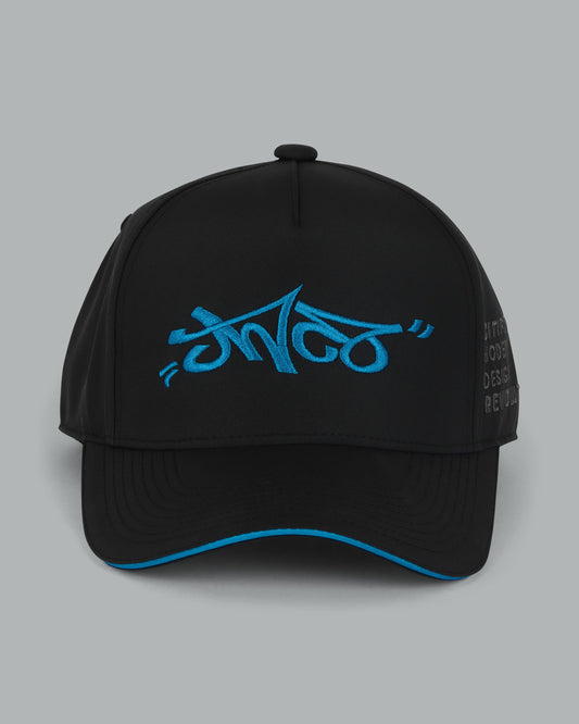Graffiti Logo Cap. Cyan.